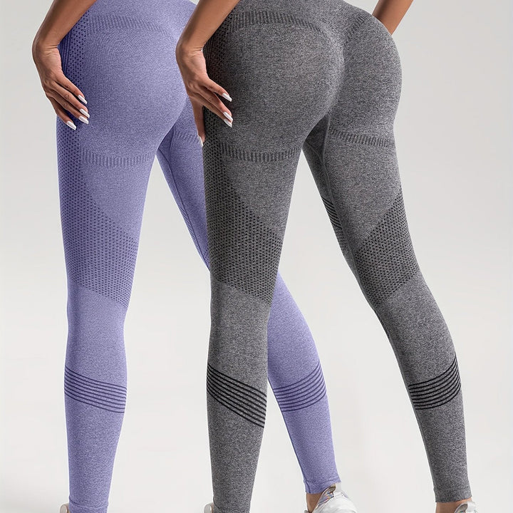 Drune | Eleganz Set aus 2 Gepunkteten Fitness-Leggings für Stilvolle Workouts