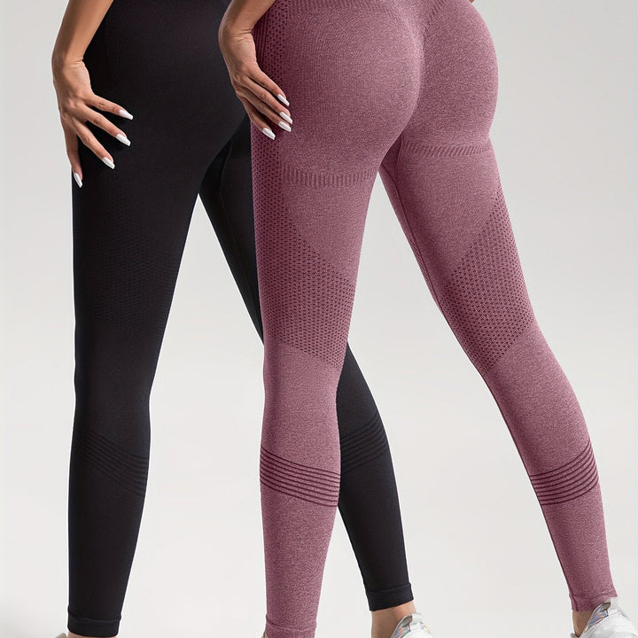 Drune | Eleganz Set aus 2 Gepunkteten Fitness-Leggings für Stilvolle Workouts