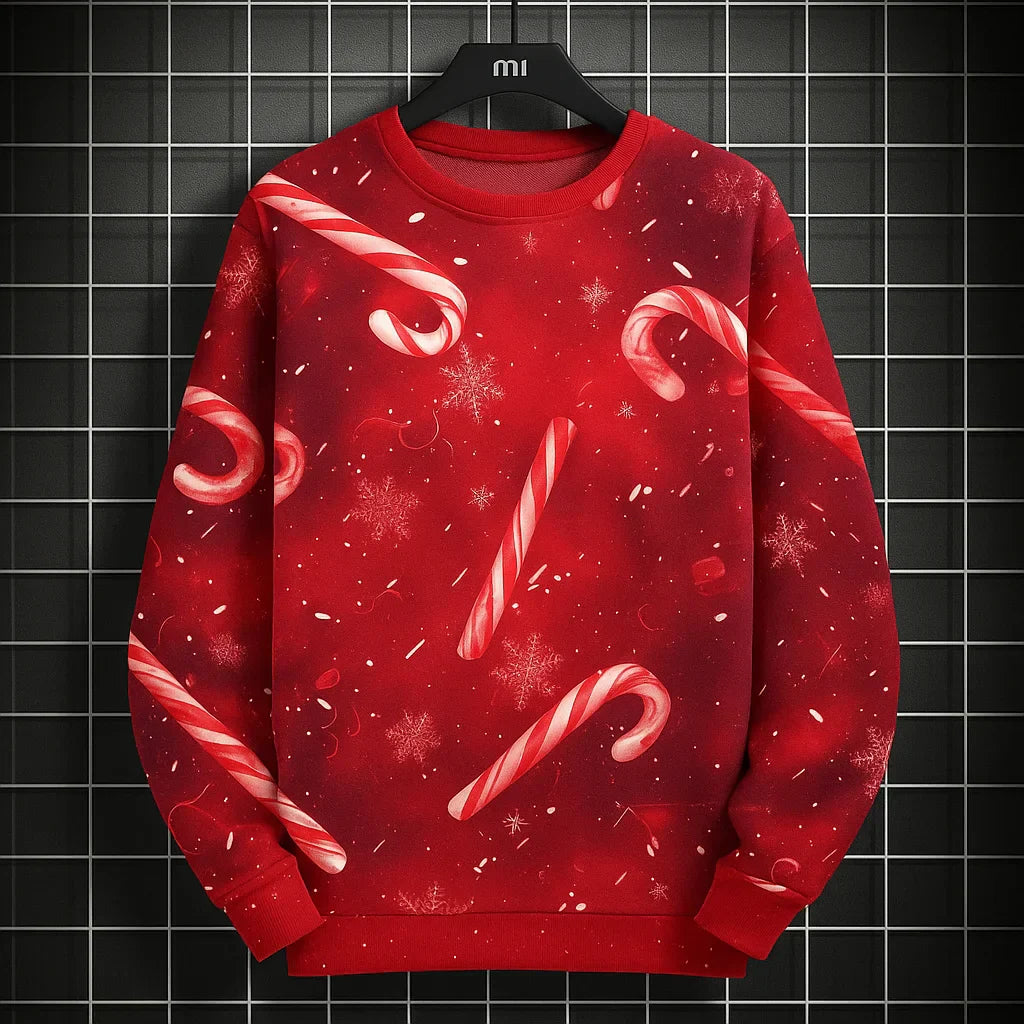 Drune | Herren Sweatshirt - Bequem, Gestrickt & Mit Einzigartigem 3D Weihnachtsdruck