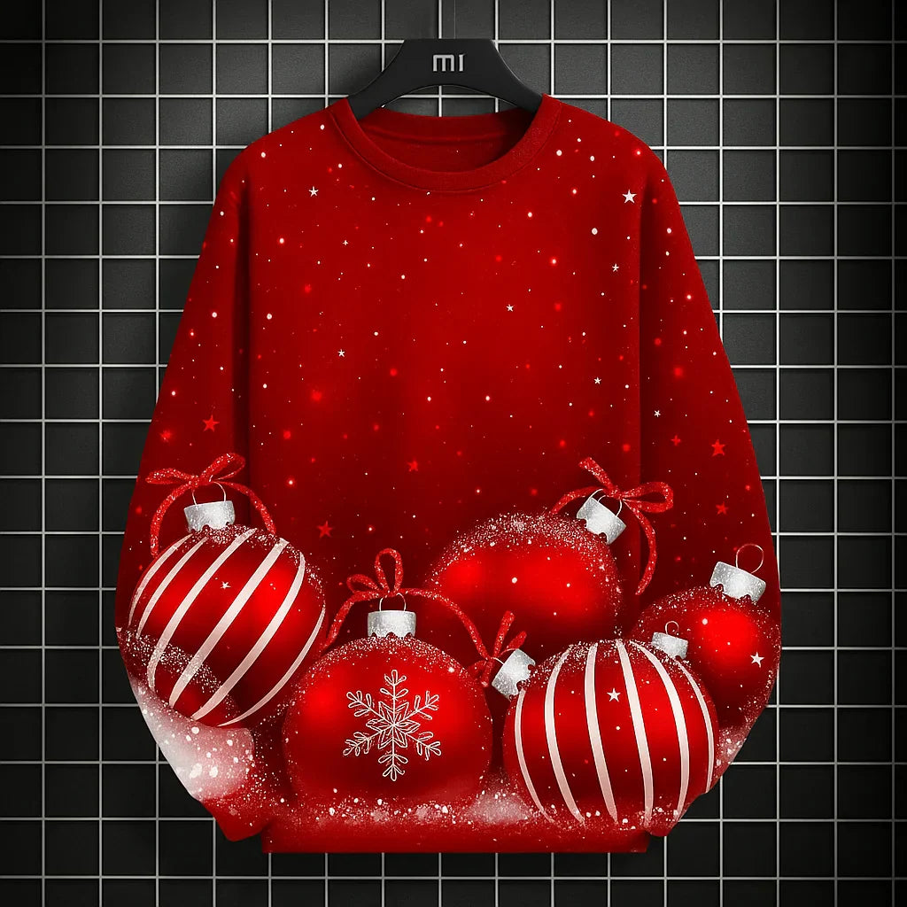 Drune | Herren Sweatshirt - Bequem, Gestrickt & Mit Einzigartigem 3D Weihnachtsdruck