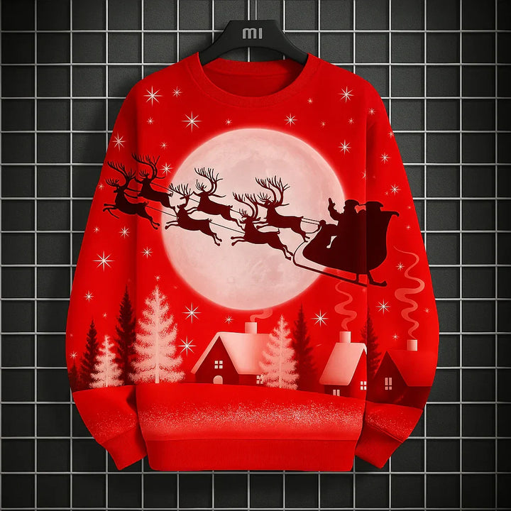 Drune | Herren Sweatshirt - Bequem, Gestrickt & Mit Einzigartigem 3D Weihnachtsdruck