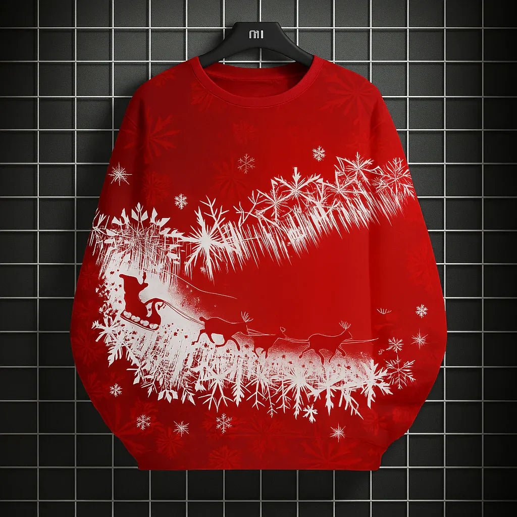 Drune | Herren Sweatshirt - Bequem, Gestrickt & Mit Einzigartigem 3D Weihnachtsdruck