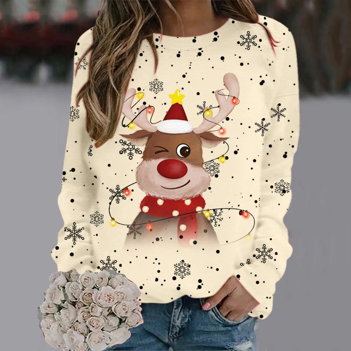 Drune | Weihnachts-Pullover für Frauen - Weiches 3D-Rentier-Design & Warmer Komfort für die Feiertage