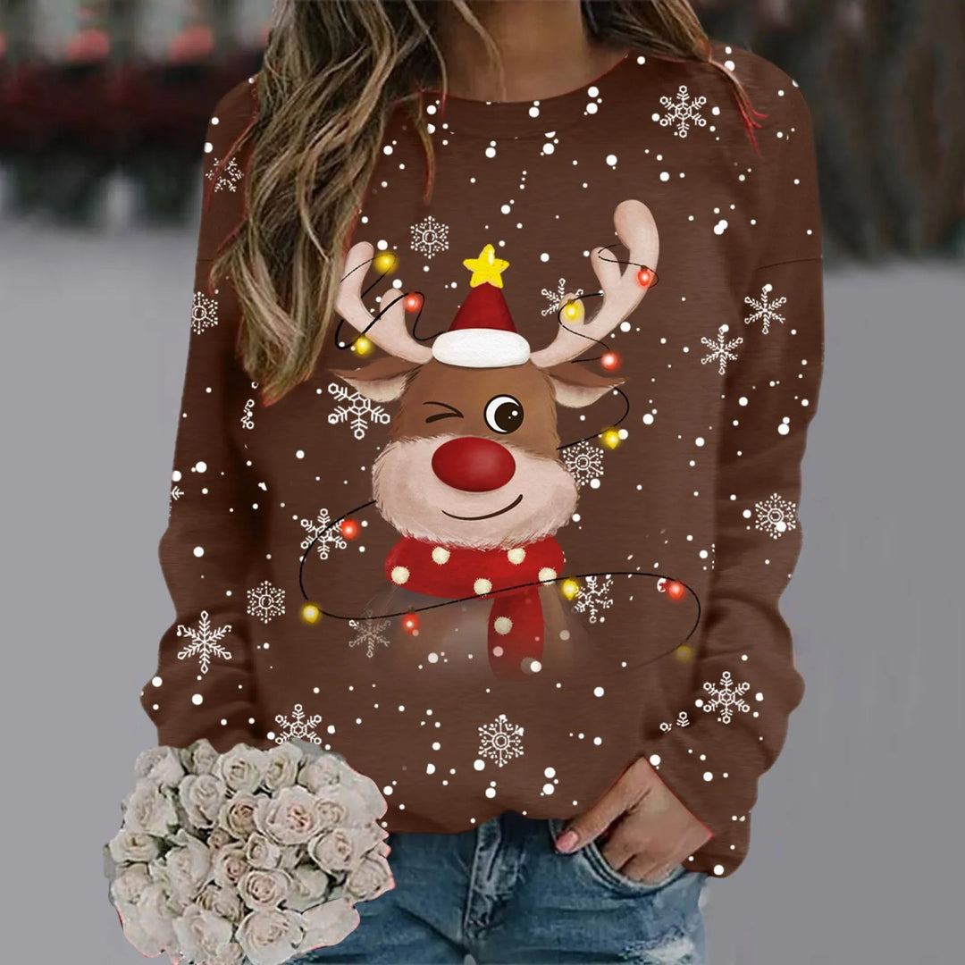 Drune | Weihnachts-Pullover für Frauen - Weiches 3D-Rentier-Design & Warmer Komfort für die Feiertage