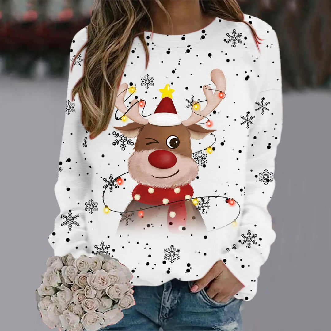 Drune | Weihnachts-Pullover für Frauen - Weiches 3D-Rentier-Design & Warmer Komfort für die Feiertage