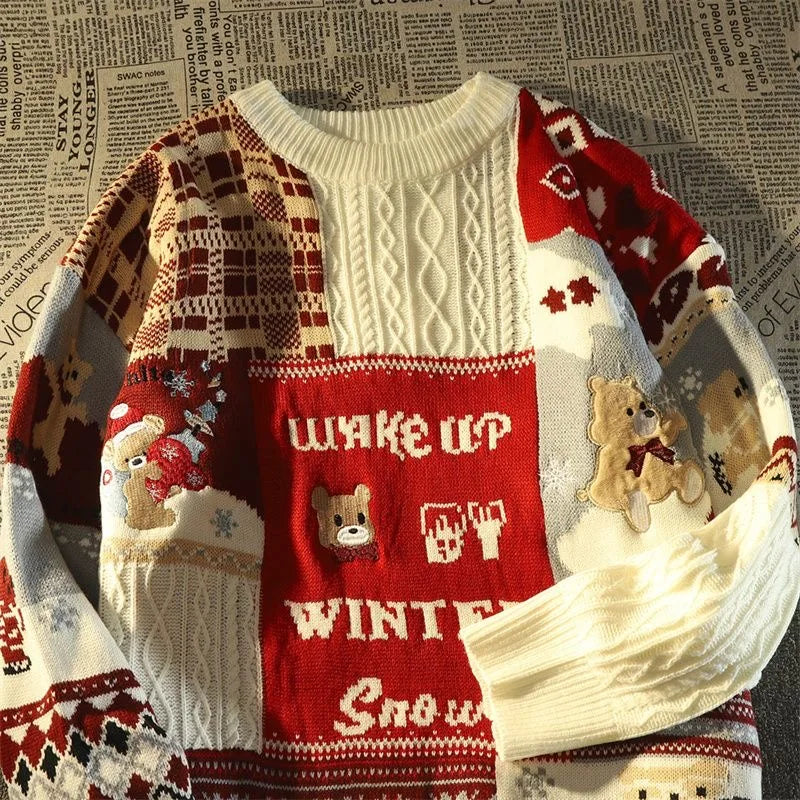 Drune | Festival Weihnachts-Pullover mit langen Ärmeln - warmer & stylischer Pullover für Männer und Frauen