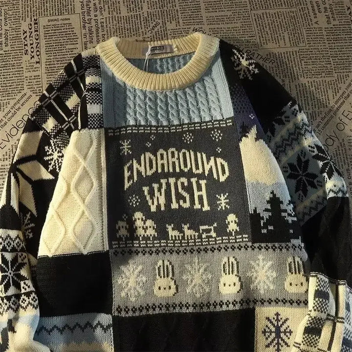 Drune | Festival Weihnachts-Pullover mit langen Ärmeln - warmer & stylischer Pullover für Männer und Frauen