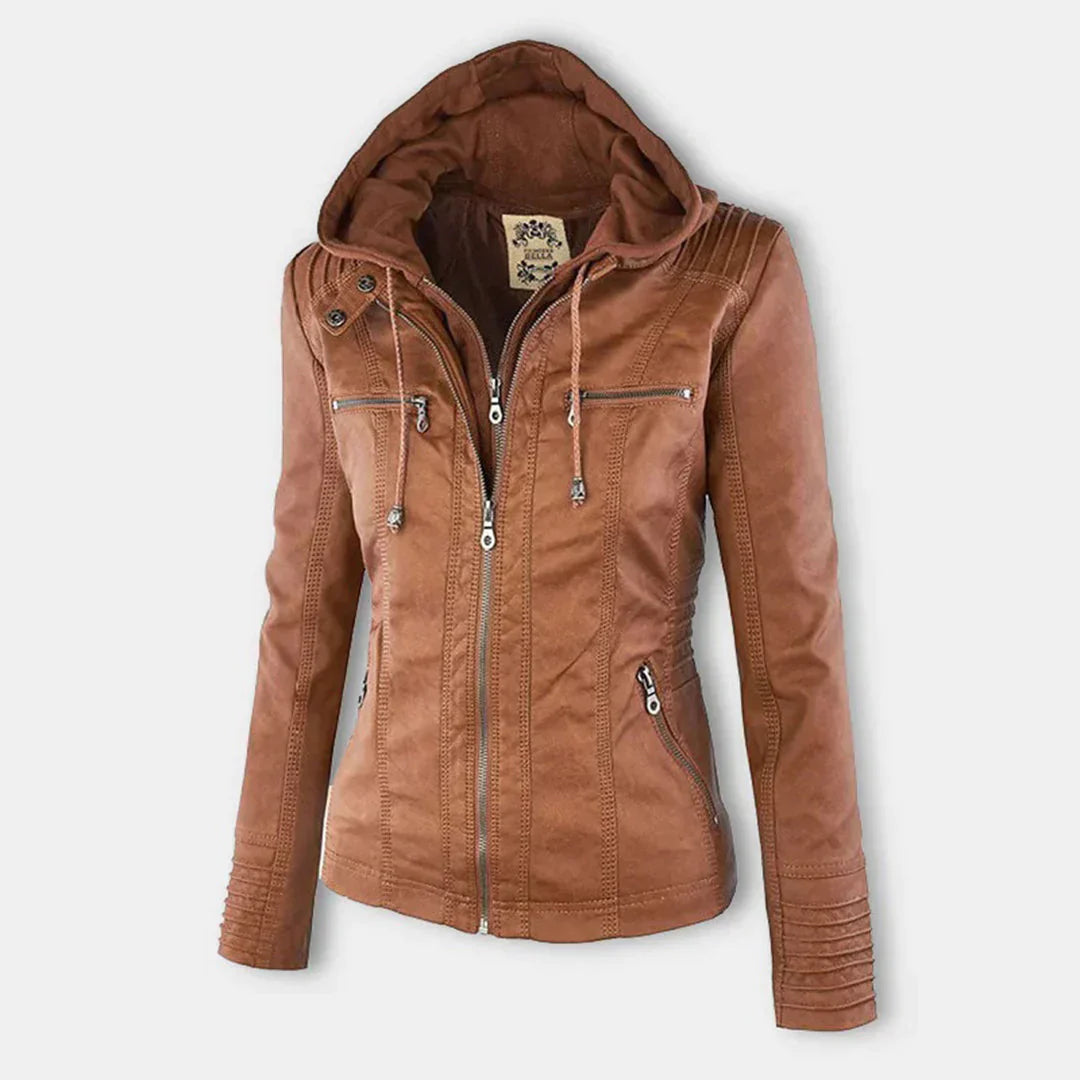 Drune | Elegantes Motorradjacke Mit Kapuze Aus Hochwertigem Leder