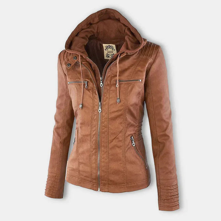 Drune | Elegantes Motorradjacke Mit Kapuze Aus Hochwertigem Leder