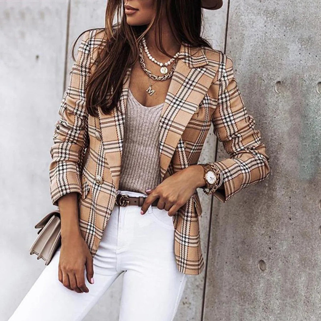 Drune | Eleganter Damenblazer mit Karriertem Muster