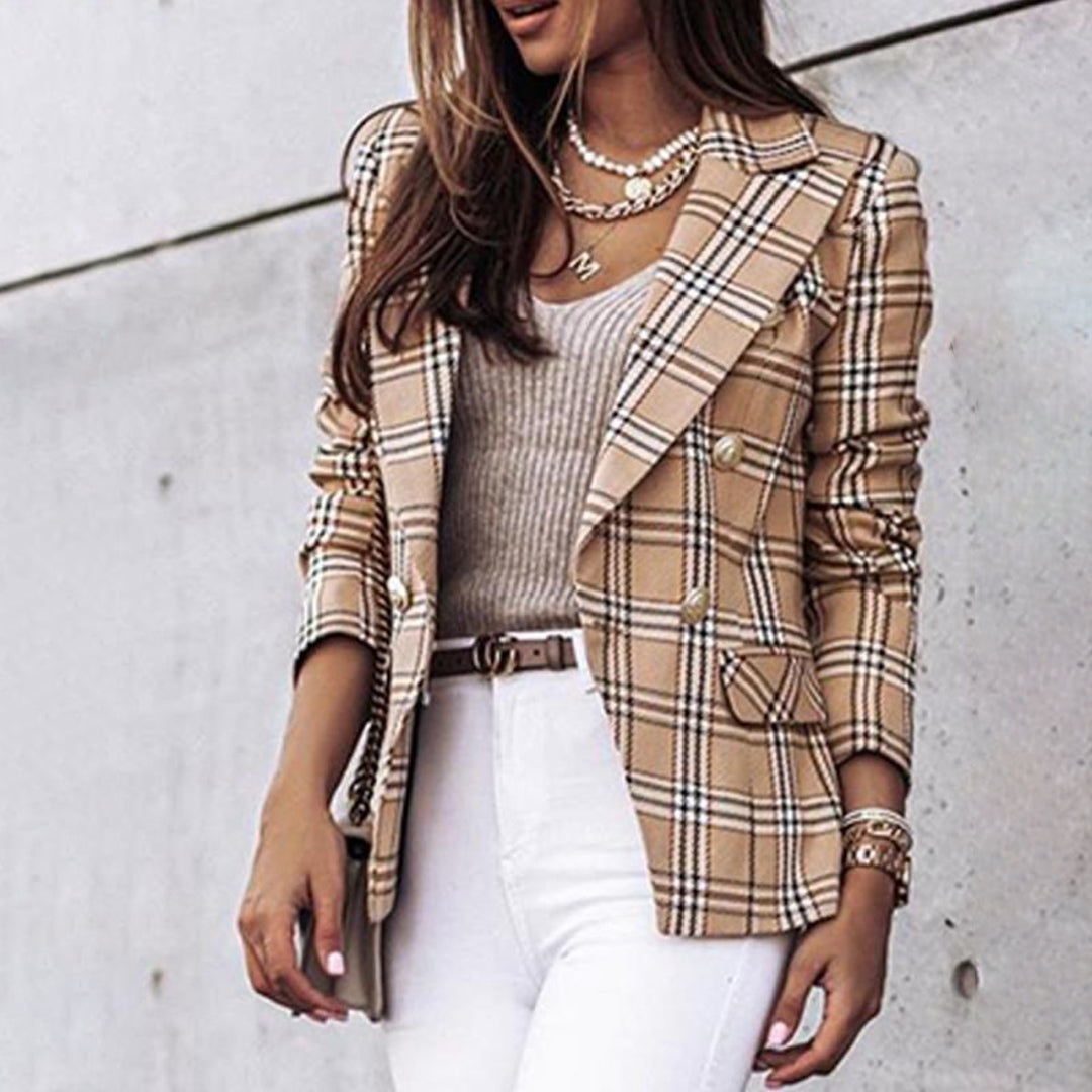 Drune | Eleganter Damenblazer mit Karriertem Muster
