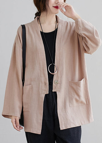 Drune | Taschen Patchwork Baumwoll-Cardigan Mäntel V-Ausschnitt