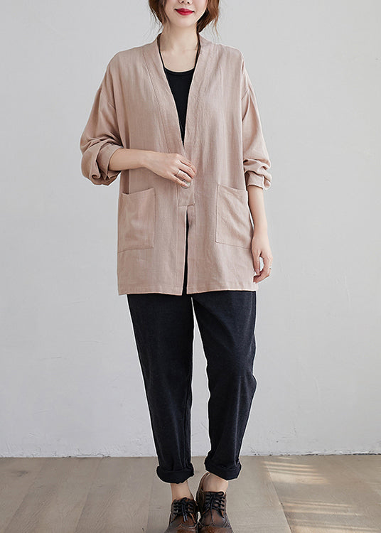 Drune | Taschen Patchwork Baumwoll-Cardigan Mäntel V-Ausschnitt