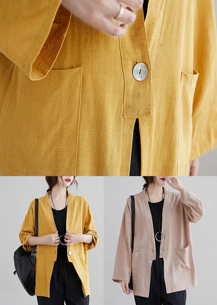 Drune | Taschen Patchwork Baumwoll-Cardigan Mäntel V-Ausschnitt