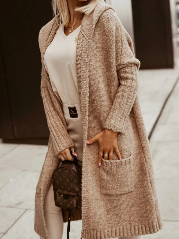 Drune | langer Cardigan mit Kapuze Weich & Warm