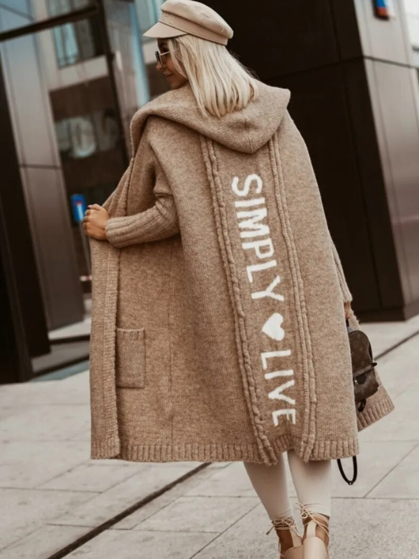 Drune | langer Cardigan mit Kapuze Weich & Warm