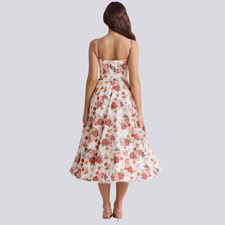 Drune | Stilvolle V-Ausschnitt A-Linien Maxi Kleid