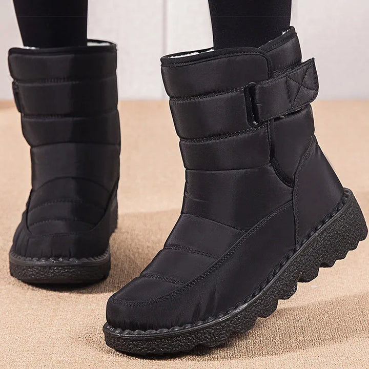 Drune | Damen wasserdichte Winterschuhe mit Fellfutter, schwarz