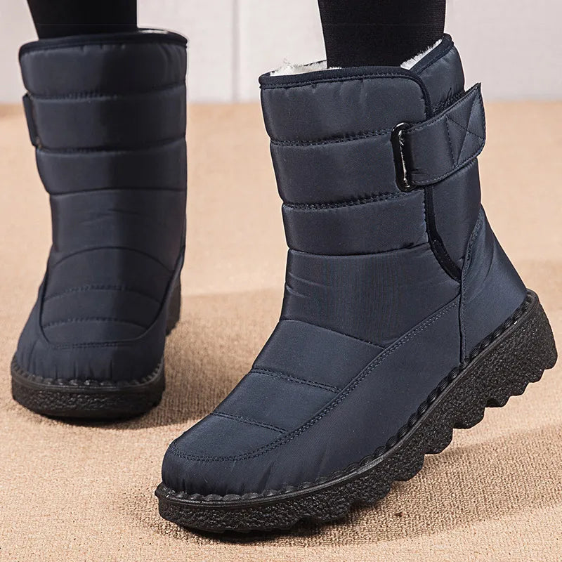 Drune | Damen wasserdichte Winterschuhe mit Fellfutter, schwarz