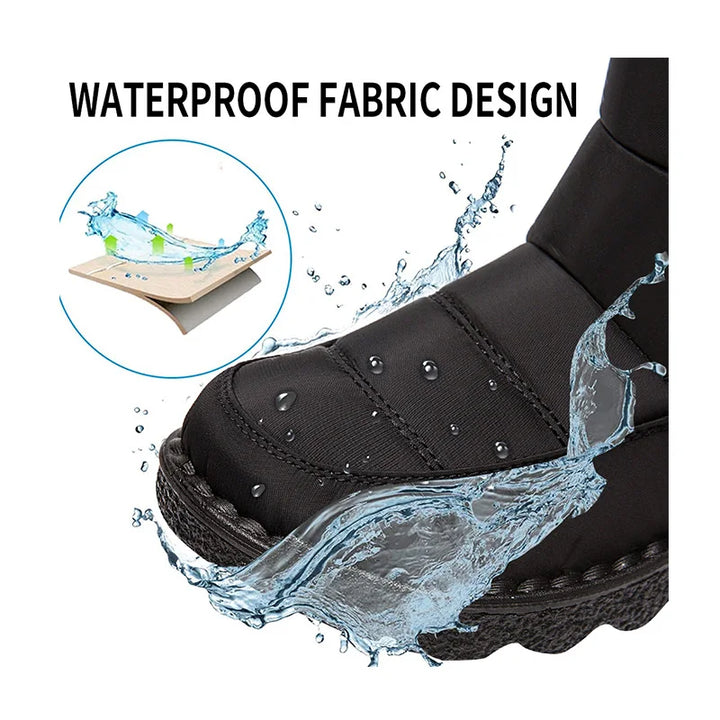 Drune | Damen wasserdichte Winterschuhe mit Fellfutter, schwarz