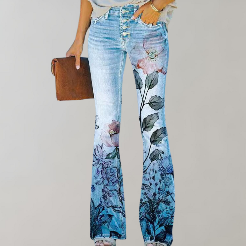 Drune | Denim Flare Hose mit Stretch für Damen