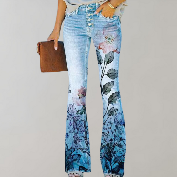 Drune | Denim Flare Hose mit Stretch für Damen