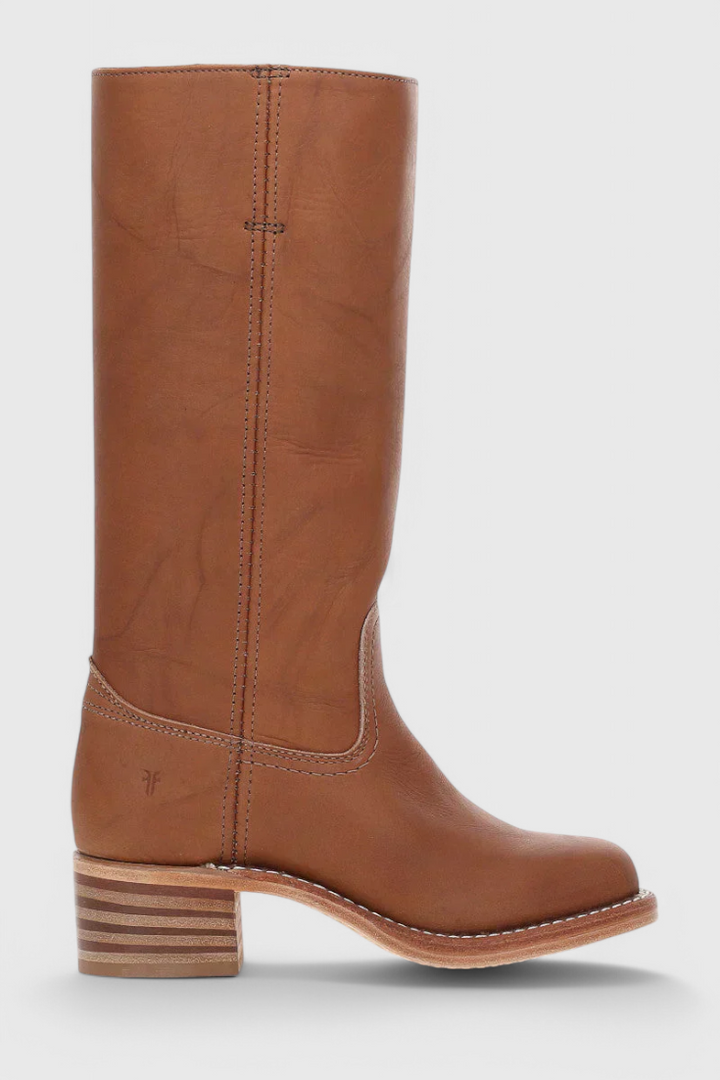 Knielange Stiefel - Damen Weite Wade Stiefel mit Blockabsatz Drune