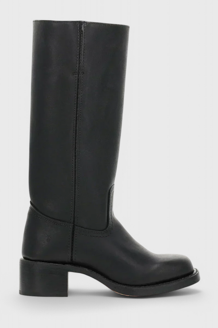 Knielange Stiefel - Damen Weite Wade Stiefel mit Blockabsatz Drune