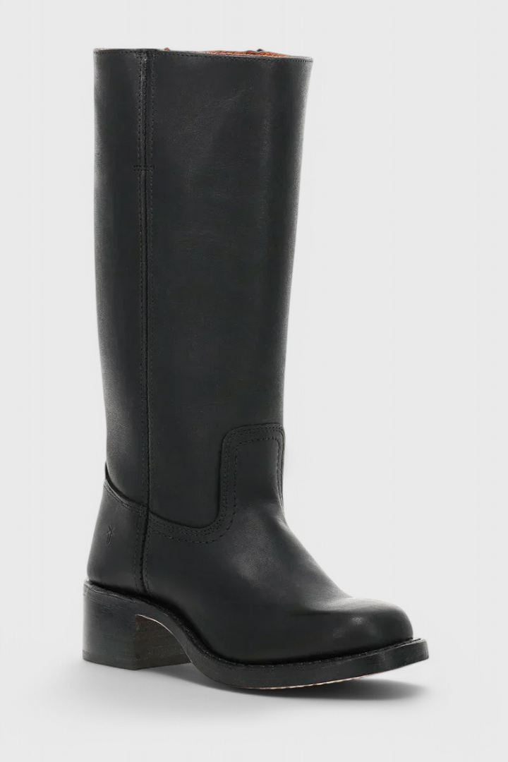 Knielange Stiefel - Damen Weite Wade Stiefel mit Blockabsatz Drune