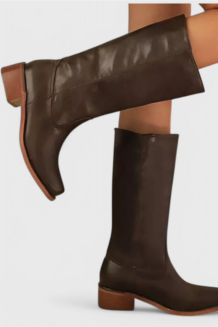 Drune | Damenstiefel Stylische Stiefel mit Blockabsatz