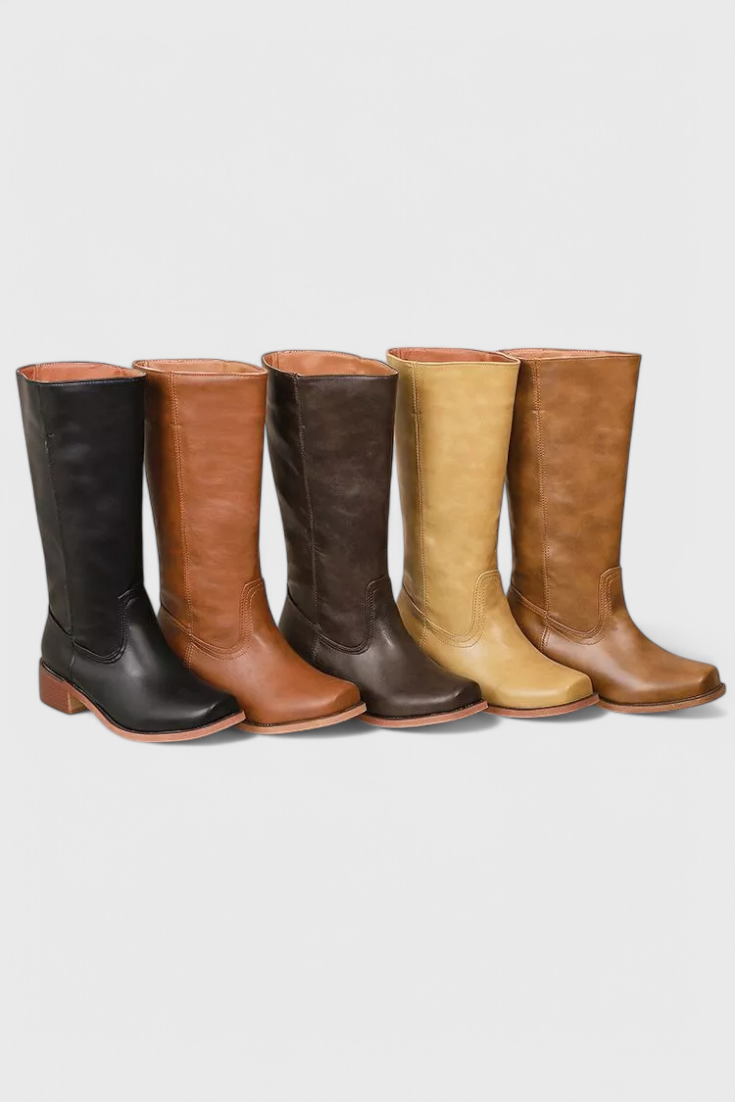 Drune | Damenstiefel Stylische Stiefel mit Blockabsatz