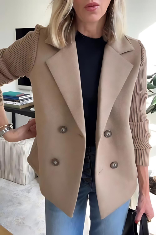 Drune | Strickärmel-Blazer für Frauen - Maßgeschneidert, hüftlang