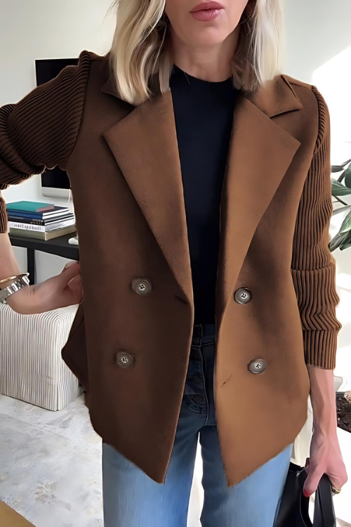 Drune | Strickärmel-Blazer für Frauen - Maßgeschneidert, hüftlang