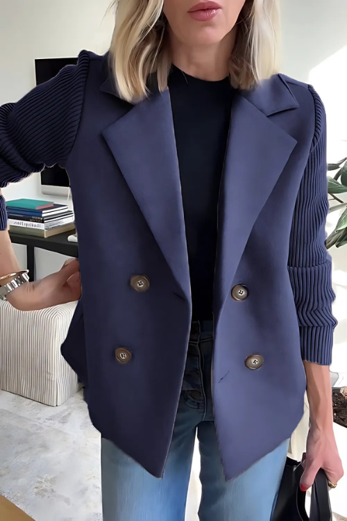 Drune | Strickärmel-Blazer für Frauen - Maßgeschneidert, hüftlang