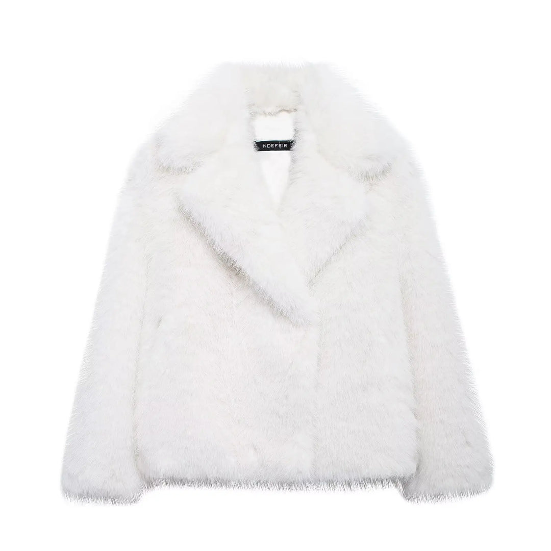 Drune | Vintage - Damenjacke Winter mit Kunstpelz und Umlegekragen
