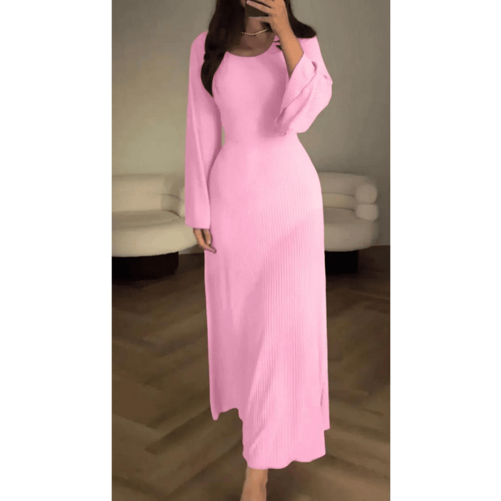 Drune - Elegantes langes rundes Rippendress