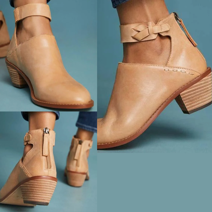 Drune | Bequeme Damenschuhe mit Absatz und Reißverschluss.
