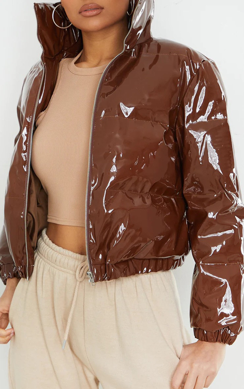 Drune | Pufferjacke Kurz Reißverschluss Winterjacke Damen Pufferjacke