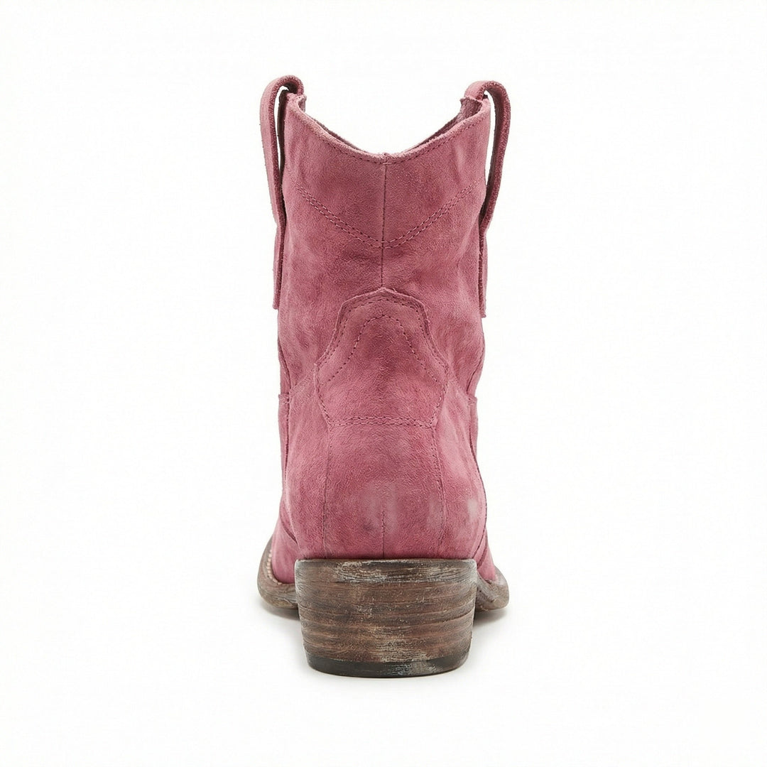 Kurze Cowboy-Stiefel | Western | Wildleder | Knöchel-Stiefel | Damenstiefel Drune