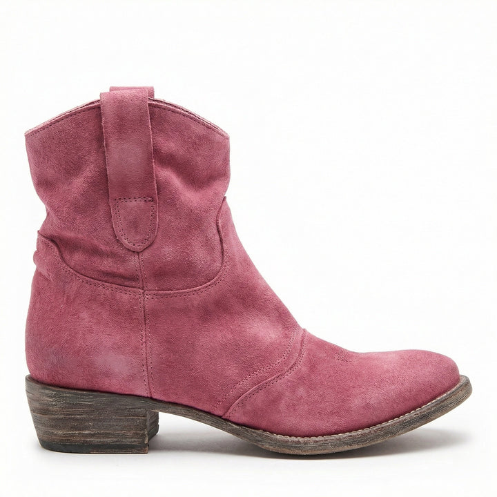 Kurze Cowboy-Stiefel | Western | Wildleder | Knöchel-Stiefel | Damenstiefel Drune