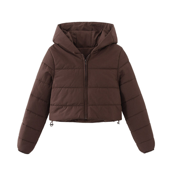 Drune | Damen Kurze Pufferjacke mit Kapuze und Reißverschluss