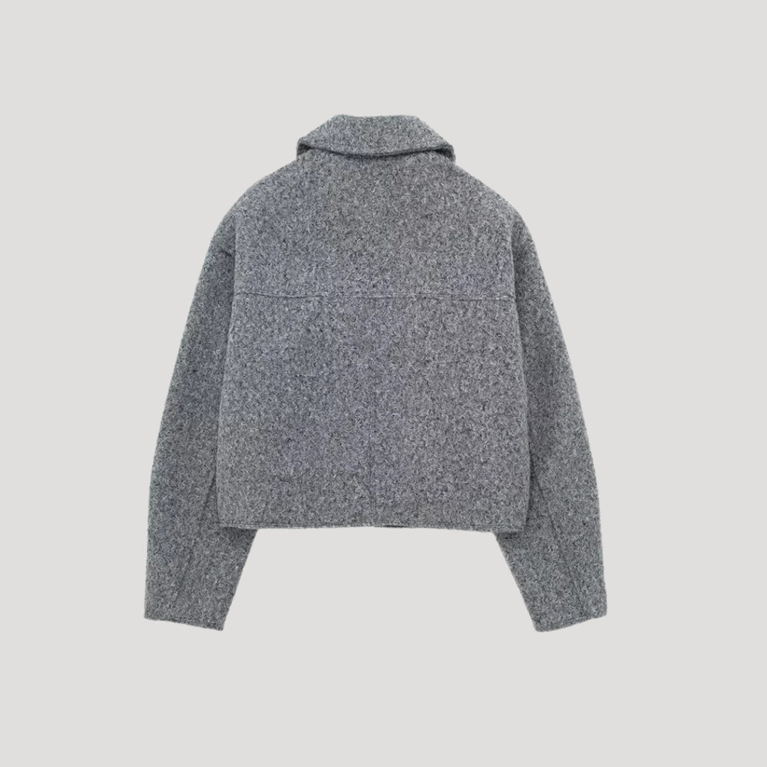 Drune | Damen Strukturierte Kurze Jacke Wolle Design