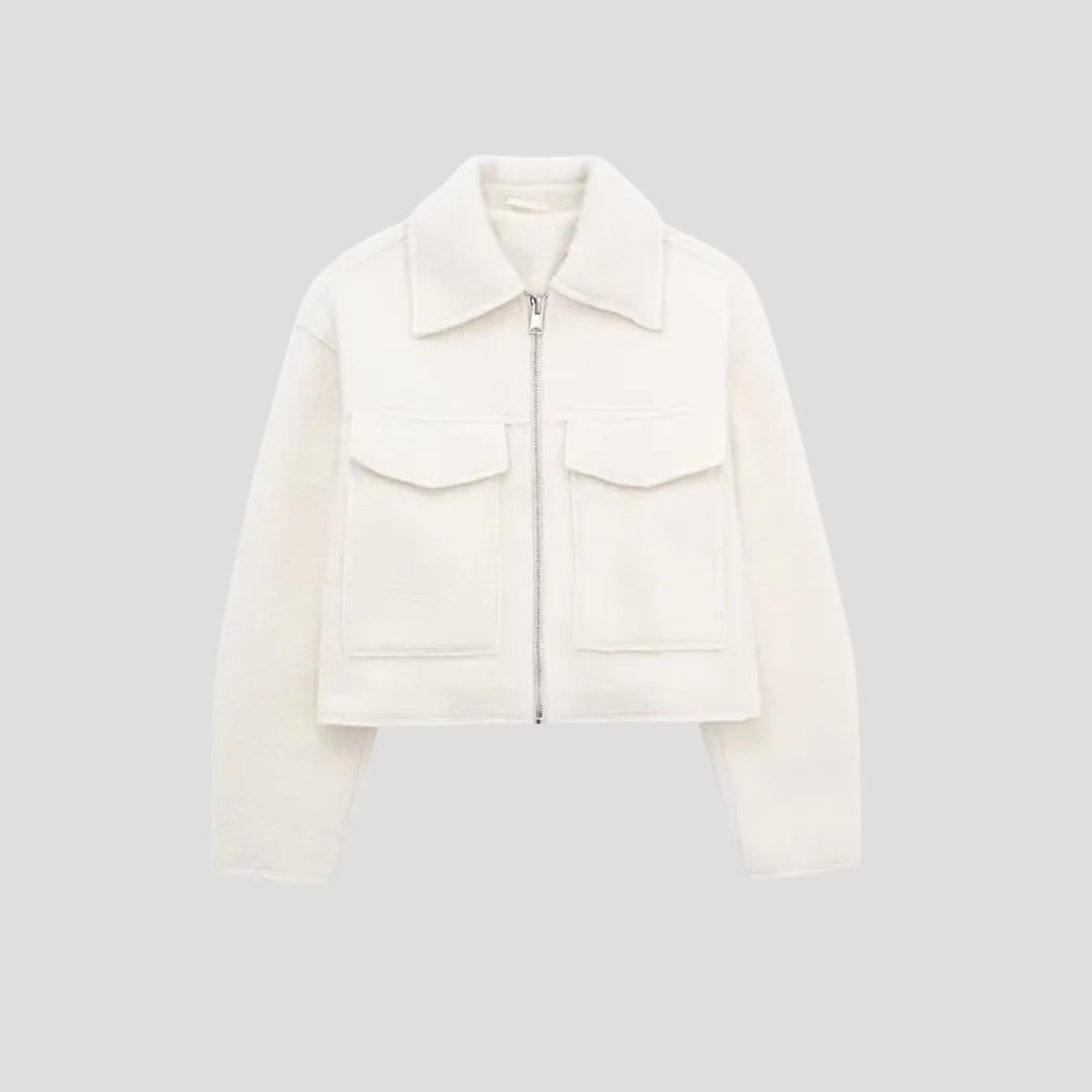 Drune | Damen Strukturierte Kurze Jacke Wolle Design