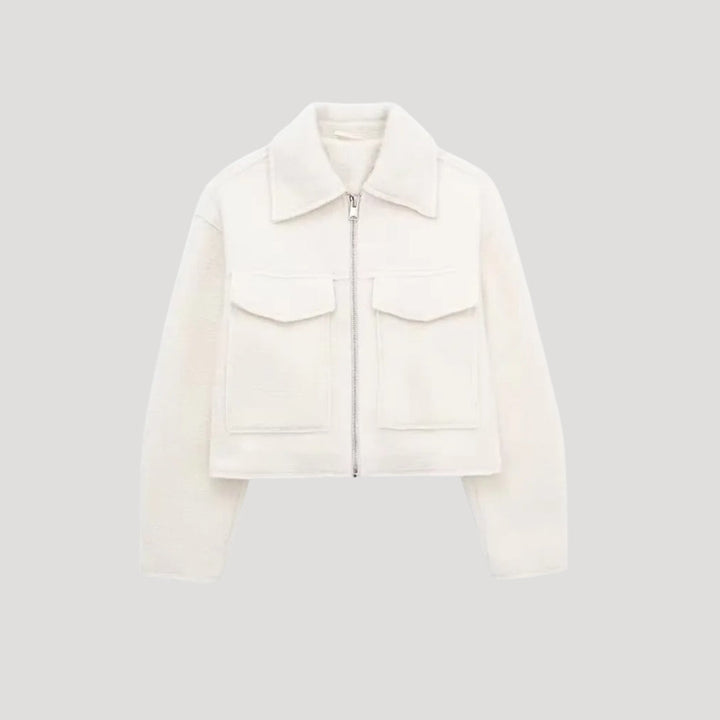 Drune | Damen Strukturierte Kurze Jacke Wolle Design