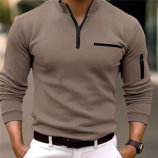 Drune | Herrenpullover Mit Reißverschluss Und Taschen