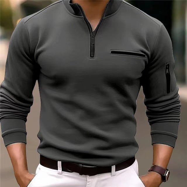 Drune | Herrenpullover Mit Reißverschluss Und Taschen