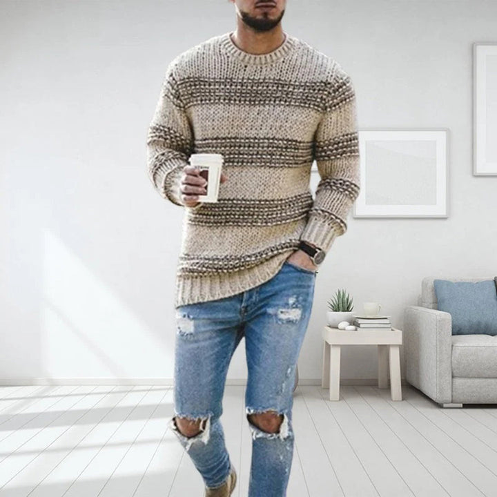 Drune | Pullover Wollstrick Bequemer Schnitt Norwegisches Muster Rundhals
