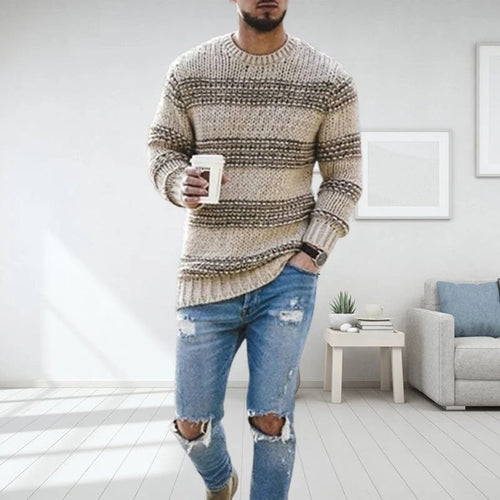 Drune | Pullover Wollstrick Bequemer Schnitt Norwegisches Muster Rundhals