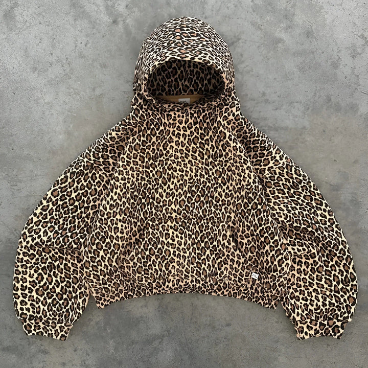 Drune | Luxe Damen Kapuzenpullover mit Pantherdruck