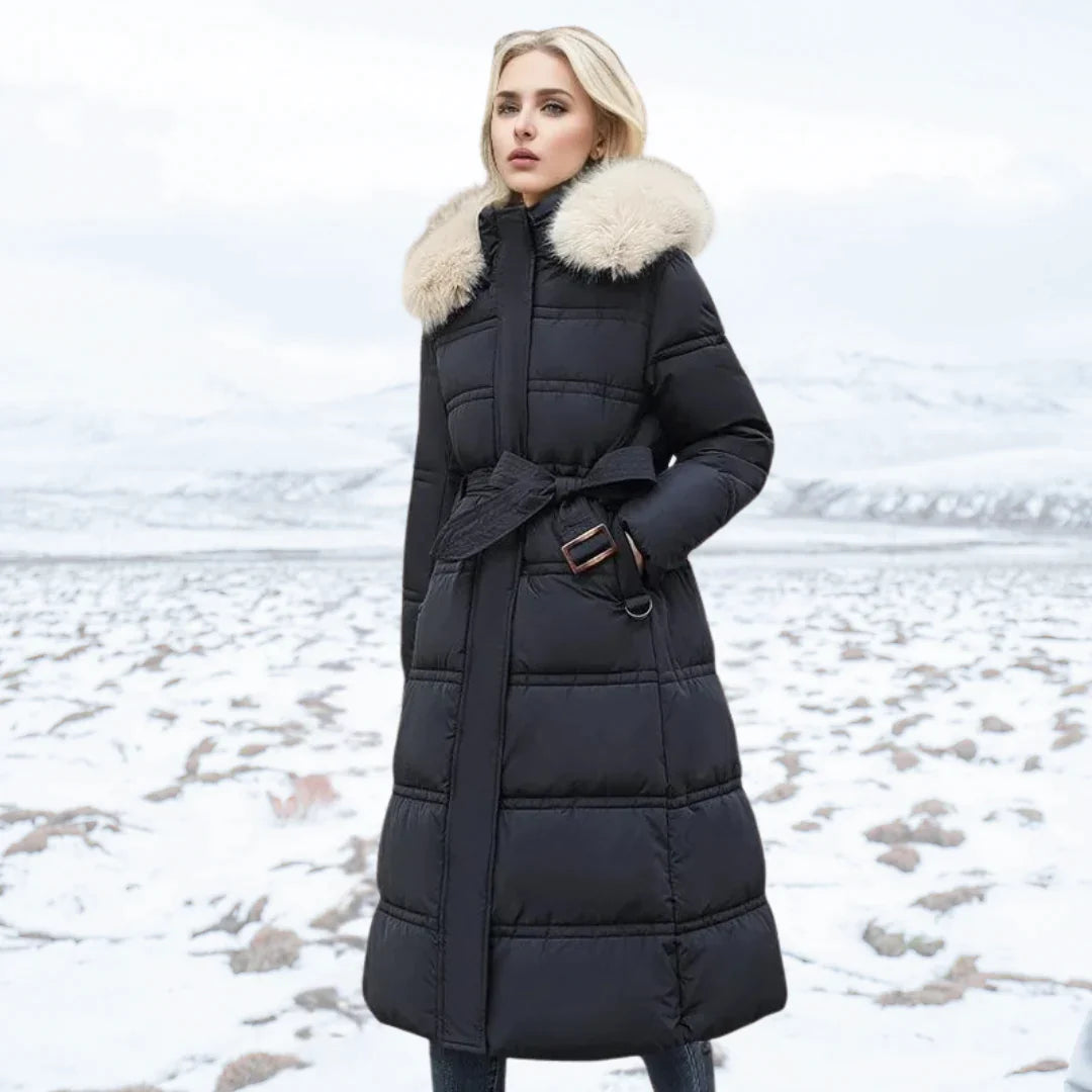 Drune | Damen Winterjacke - Warme gefütterte Jacke mit Kunstfellkragen